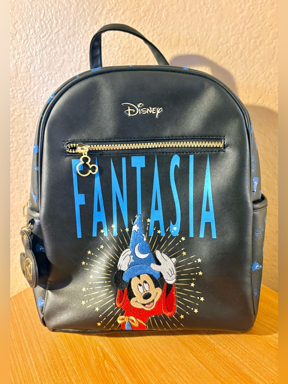 Disney Fantasia Black Backpack Sorcerer Mickey Blue Hat Primark Exclusive NWT